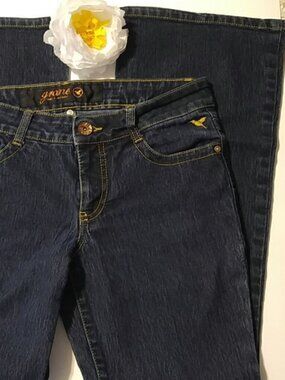 Grace SZ7 Dark Wash Boot Cut Denim Jean with Fancy Back Embroidered Pockets